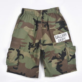 EVE Loose Letter Camouflage Print Casual Shorts GNZD-6495PL