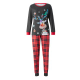 EVE Christmas Moose Print Plaid Family Matching Pajama Set YLDF-478