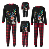 EVE Christmas Moose Print Plaid Family Matching Pajama Set YLDF-478