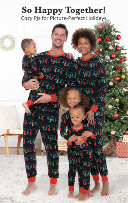 EVE Christmas Stocking Printed Parent-Child Homewear Pajama Set YLDF-2278