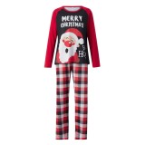 EVE Christmas Snowman Letter Print Homewear Pajama Set YLDF-2292