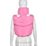 EVE Zipper Sleeveless Cotton Filled Short Jacket GNZD-9511TD