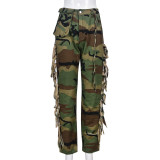 EVE Camouflage Tassel Pocket Casual Pants GNZD-9039PD