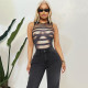 EVE Sexy Print Sleeveless Bodysuit GNZD-9616TD
