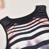 EVE Sexy Print Sleeveless Bodysuit GNZD-9616TD