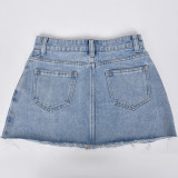 EVE Denim Gross Embroider Half-body Skirt GNZD-8851PD