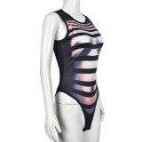 EVE Sexy Print Sleeveless Bodysuit GNZD-9616TD