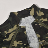 EVE Camouflage Zipper Long Sleeve Stand Up Jacket GNZD-9527TD