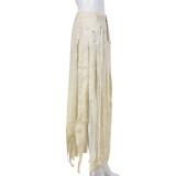 EVE Fashion Hollow Out Tassel Long Skirt GNZD-9378SD