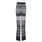 EVE Stripe See Through Micro Flare Pants GNZD-9576PD