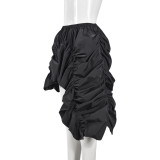 EVE Pleated Irregular Loose Half Skirt GNZD-41048SG