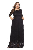 EVE Plus Size Lace Hollow Out Evening Dress GJXI-SQ0092