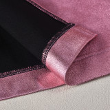 EVE Patchwork Split PU Leather Half-body Skirt GFRT-7662