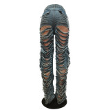 EVE Sexy Holes Washed Slim Jeans CM-8700