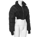 EVE Solid Color Casual Lapel Zipper Jacket Cotton Jacket GSZM-Y23TP407