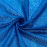 EVE Tie Dye Print V Neck Pleated Mesh Skirt Set GSZM-R21ST129
