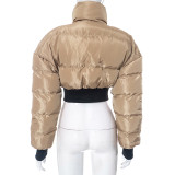 EVE Solid Color Casual Lapel Zipper Jacket Cotton Jacket GSZM-Y23TP407