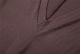 EVE Solid V Neck Long Sleeve Yoga Slim Jumpsuit XEF-39289