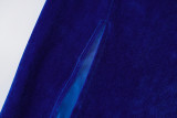 EVE Solid Sling Split Slim Midi Dress BLG-D1C7356A