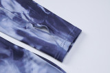 EVE Casual Print Slim Long Sleeve Mini Dress BLG-D3612954K