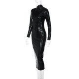 EVE Slim Long Sleeve O Neck Midi Dress BLG-D2810014K
