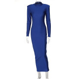 EVE Solid Color Slim Solid Color Maxi Dress BLG-D1B7236K