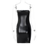 EVE Solid Color Tube Tops Mini Dress BLG-D114327A