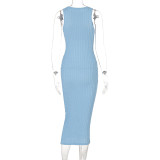 EVE Casual Knit Sleeveless Midi Dress BLG-D155100K