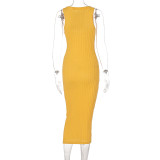 EVE Casual Knit Sleeveless Midi Dress BLG-D155100K