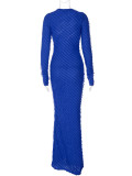 EVE Fashion Solid Color Long Sleeve Slim Maxi Dress BLG-D3813931A