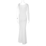 EVE Fashion Single Shoulder Long Sleeve Maxi Dress BLG-D2A10652A