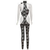 EVE Sexy Lace See-Through Hollow Out Skinny Jumpsuit XEF-39727