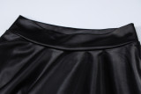 EVE Solid Color Pleated Long Sleeve Mini Dress BLG-D2A10779K