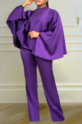 EVE Fashion Long Sleeve Poncho Two Piece Pant Set LS-0402