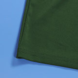 EVE Solid Color Short Sleeve Split Midi Dress NY-10663