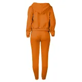 EVE Fleece Sweatshirt Hooded Letter Print Three Piece Pants Set TK-6310
