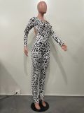 EVE Leopard Print Backless Long Sleeve Jumpsuit OLYF-6139