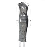EVE Slim Slash Shoulder Sleeveless Maxi Dress BLG-D2C11402K