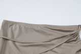 EVE Single Shoulder Long Sleeve Crop Tops 2 Piece Skirt Set BLG-S2810040K