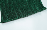EVE Stripe Solid Casual O Neck Midi Dress BLG-D2910320K