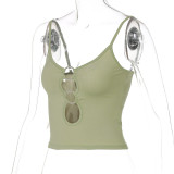 EVE Casual Hollow Out Sling Top BLG-T155178A