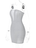 EVE Sexy Patchwork Tube Tops Mini Dress BLG-D3B14729K