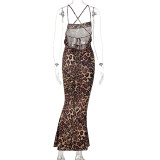 EVE Leopard Print Backless Tie Up Maxi Dress BLG-D1A6785K