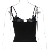 EVE Casual Hollow Out Sling Top BLG-T155178A