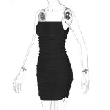 EVE Sexy Sling Pleated Mini Dress BLG-D114534A
