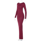 EVE Fashion Backless Pleated Maxi Dress BLG-D3A14621A