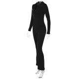 EVE Long Sleeve Lapel Slim Jumpsuit BLG-P1A6913K