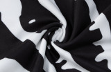 EVE V Neck Backless Split Print Maxi Dress BLG-D3211850A
