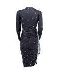 EVE Polka Dot Printed Ruffle Slit Irregular Dress AMLF-Y2001