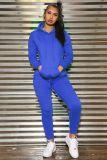 EVE Solid Color Hooded Sweatshirts Sport Two Piece Set XHAF-10169